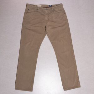 AG Adriano Goldschmied Men's Graduate Tailored Stretch Brown Cotton Pants 37x32